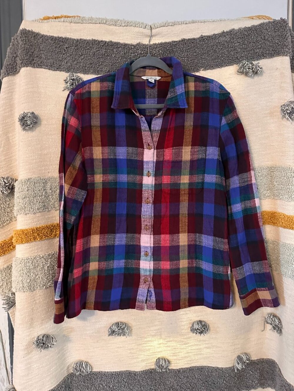 L.L. Bean Signature Cotton Flannel Plaid Button Down Shirt - XL